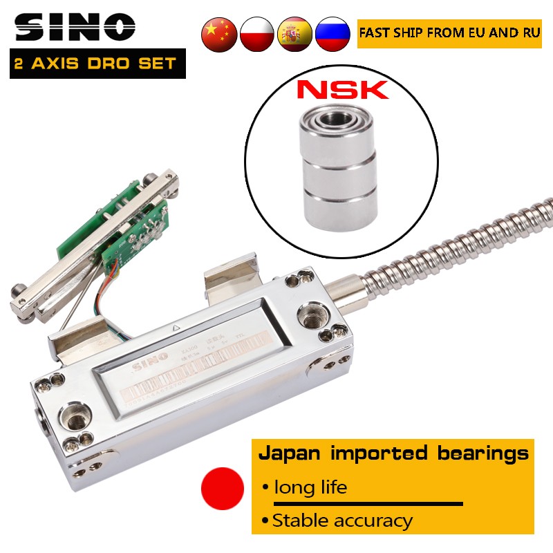 SINO Metal 2-Axis SDS6-2V KA300 and KA500 Small Linear Scales Encoder Length 0-1020mm Lathes and Milling and Drilling Machines