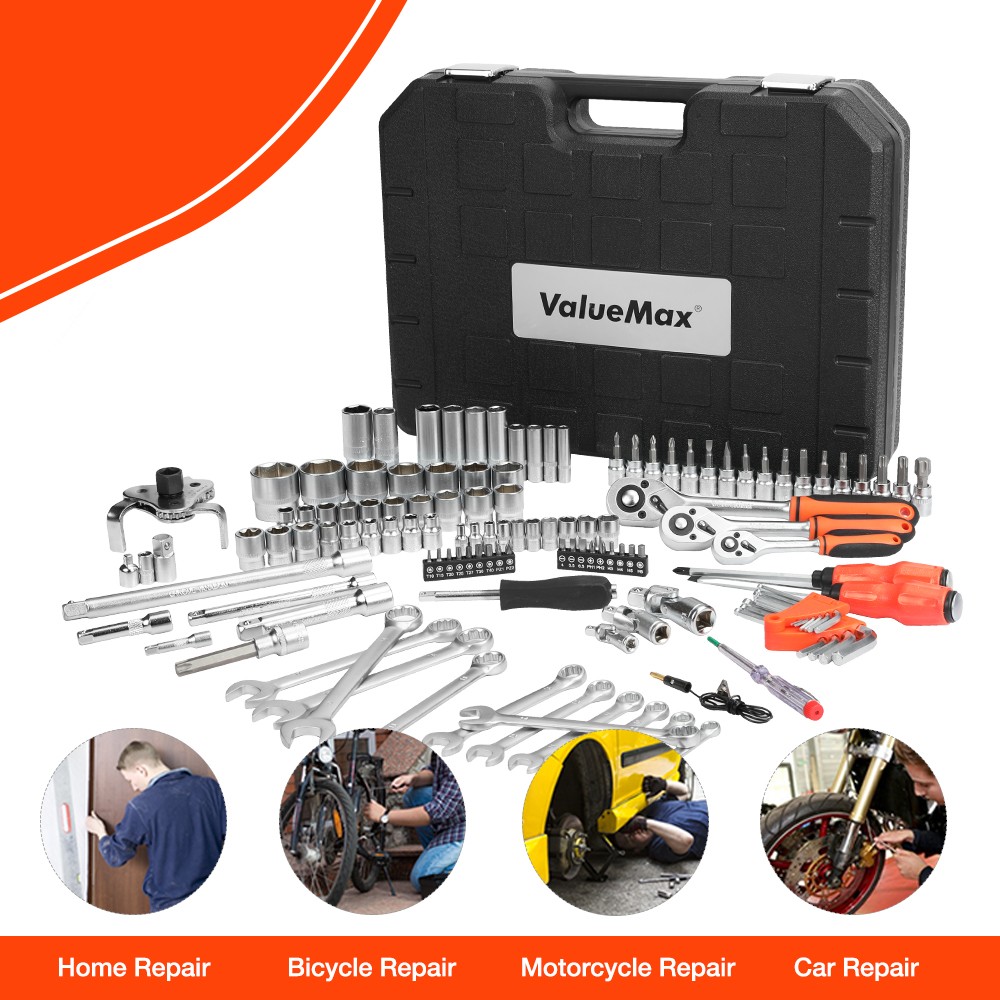 Valomax 27-122pcs Hand Tool Sets Car Repair Tool Set Mechanical Toolbox For Home Socket Wrench Set Ratchet Screwdriver Kit