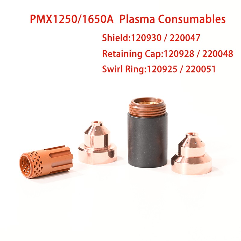 PMX1250 1650A البلازما قطع المواد الاستهلاكية درع 120930 220047 الاحتفاظ كاب 120928 220048 220206 دوامة حلقة 120925 220051