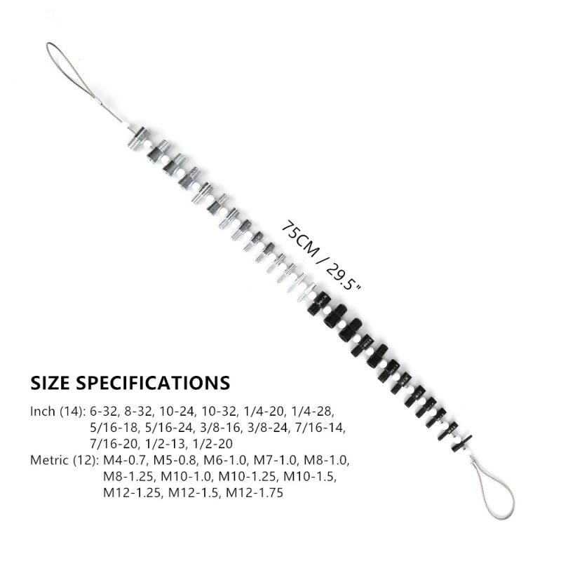 Thread Test Bolt Nut Screw Thread Check Inspection Checker 6-32 1/2-20 M12-1.75 M4-0.7 Inch Metric Gauge Tools