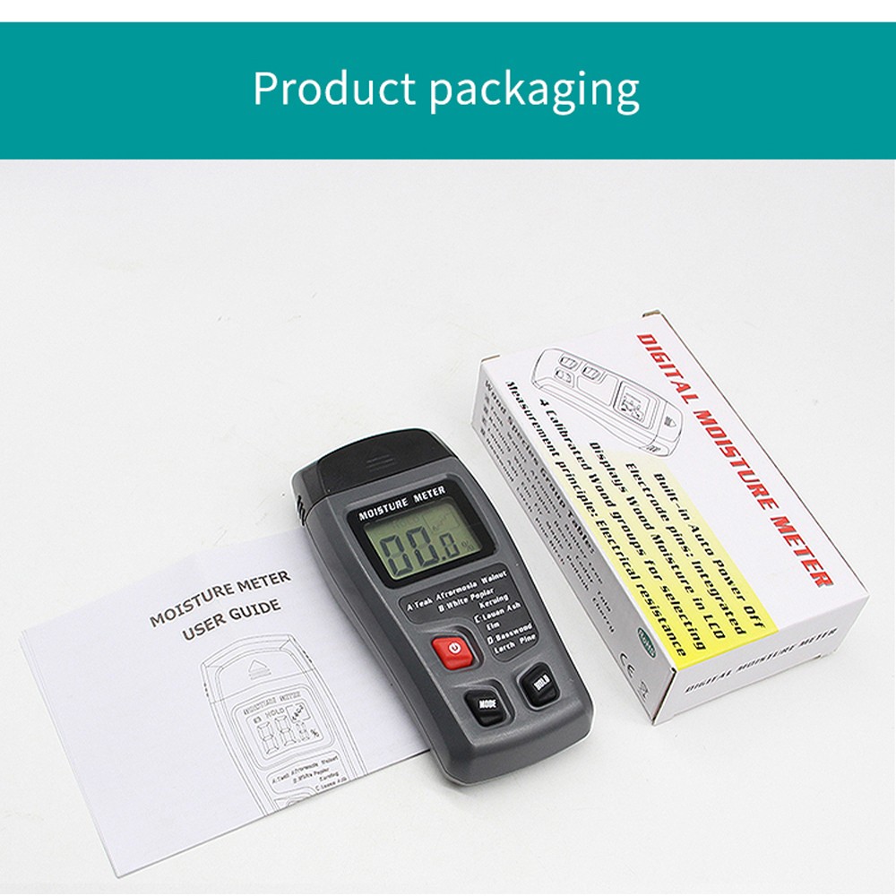 BSIDE Digital Wood Moisture Meter EMT01 Professional 0~99.9% Timber Moisture Portable LCD Display Timber Moisture Detector