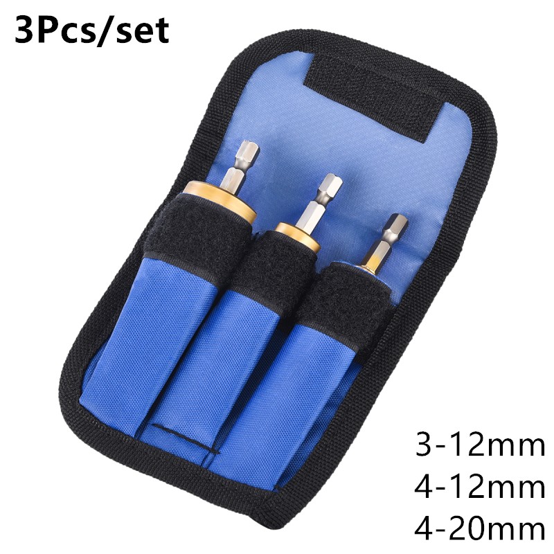 3pcs/set 3-12mm 4-12mm 4-20mm HSS Straight Groove Step Drill Bit Titanium Coated Wood Metal Hole Cutter Core Drill Tool Set