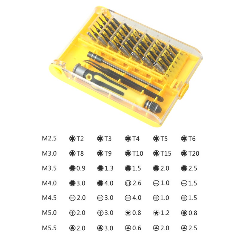 Precision Magnetic Screwdriver Set, 45 in 1, Tools With Tweezers