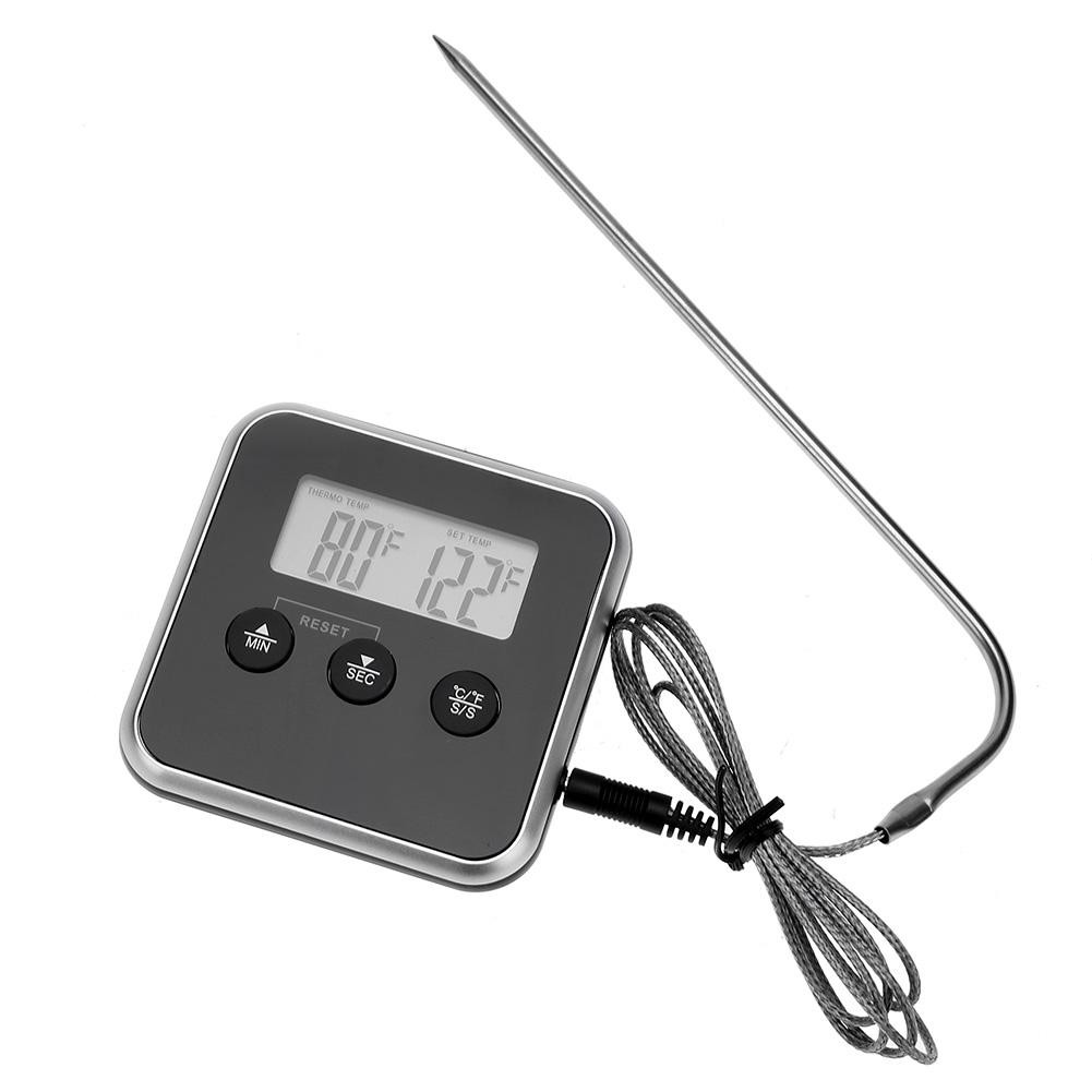 Electronic digital thermometer for BBQ, BBQ, meat, water, cooking oil, kitchen temperature alarm, cooking timer