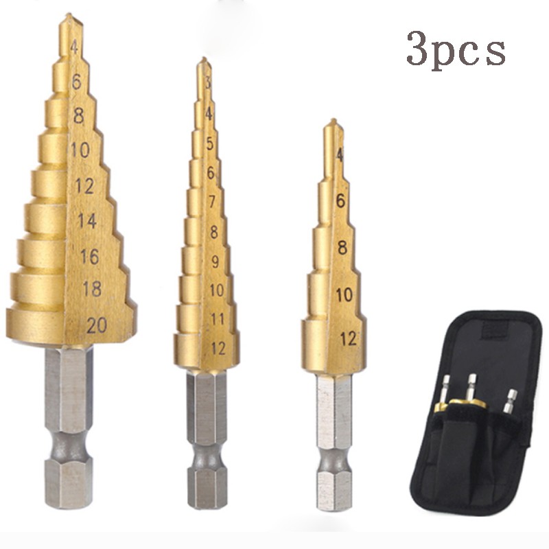 4-20 4-32 HSS High Speed ​​Step Drill Bit Metal Electric Drill Bits Iron Plate Hole Drill Opener Multifunction Cordless