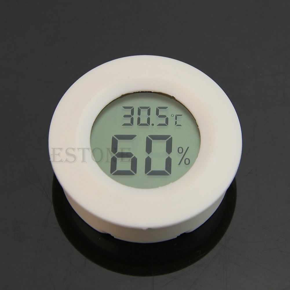 Digital Cigar Humidor Hygrometer New Round Face Thermometer