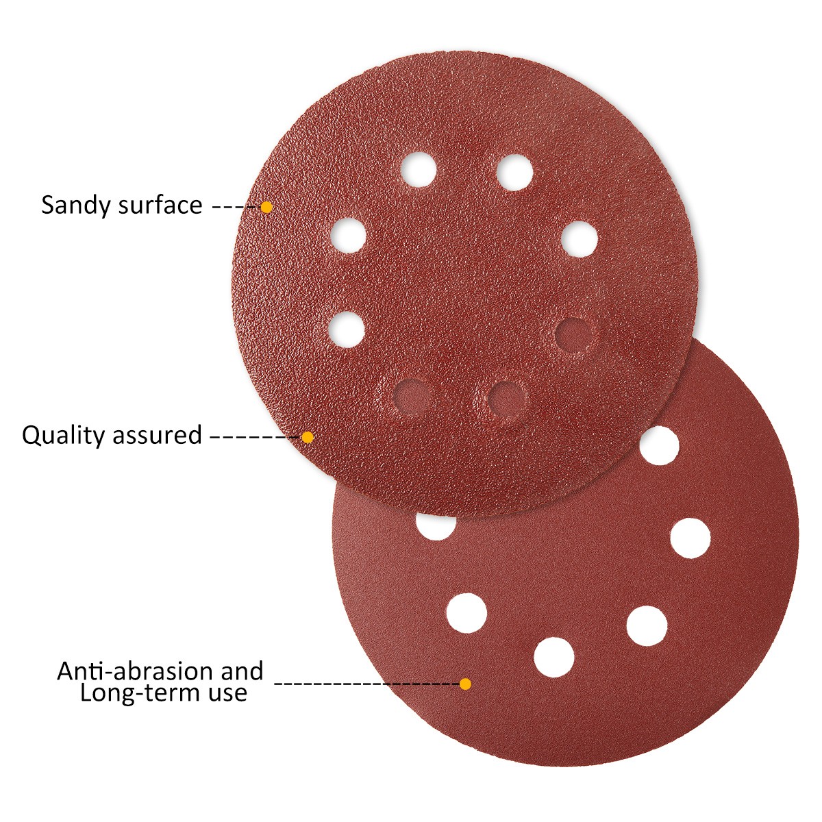 100pcs 5 inch 125mm round emery eight hole sanding disc set 80-3000 hook and loop abrasive sander paper use for polishing tools