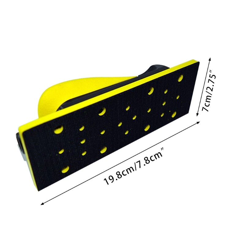 M89B Vacuum Hand Sanding Block 19.8x7cm/7.80x2.76'' Poly Foam Foam Hand Grinding Block Dust-free Multi-hole Hook And Loop Sanding Disc