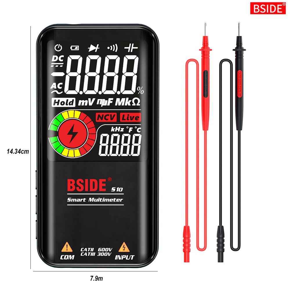 BSIDE Digital Multimeter S11 S20 DC Intelligent DC Omnidirectional AC Capacitor AC Ohm Diode NCV Hz Detector EMF Tester