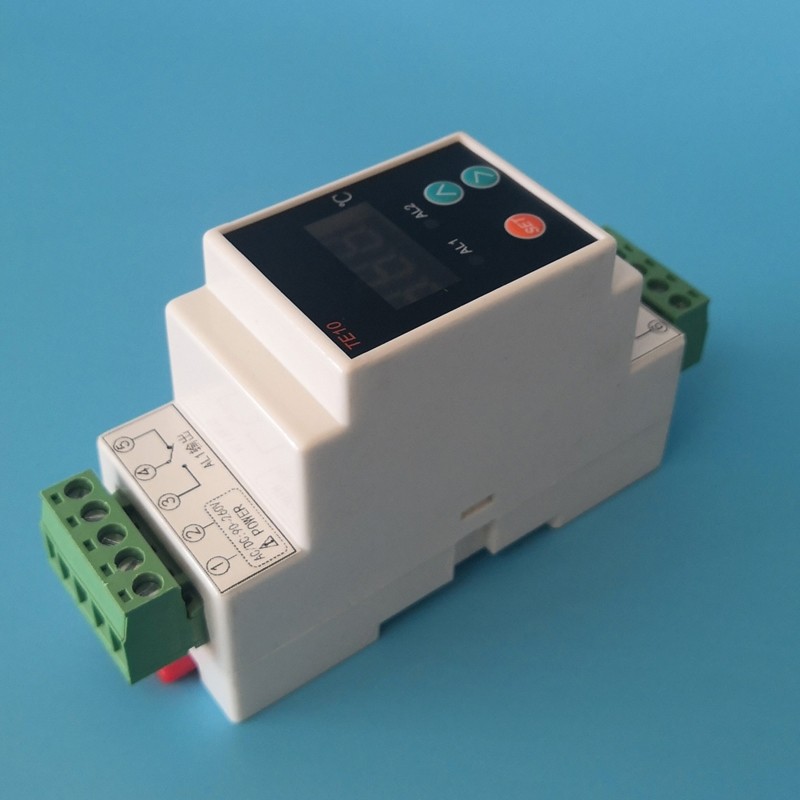 Din Rail Controller With Sensor 2 Way Relay Output Temperature Alarm No NC Common Output 7A/250VAC AC90~260V -40~110℃