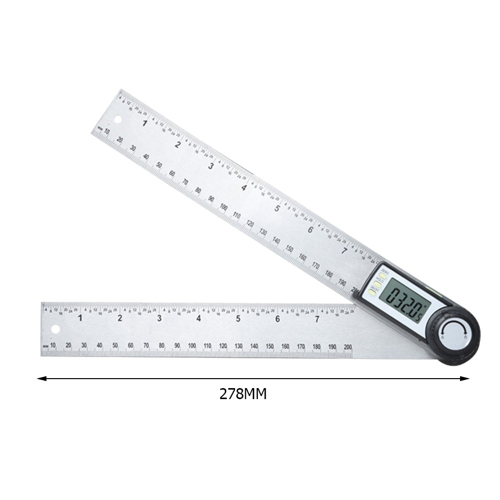 Digital Protractor 200mm 8 inch Angle Gauge Plastic/Stainless Steel Goniometer 360 Inclinometer Inclinometer