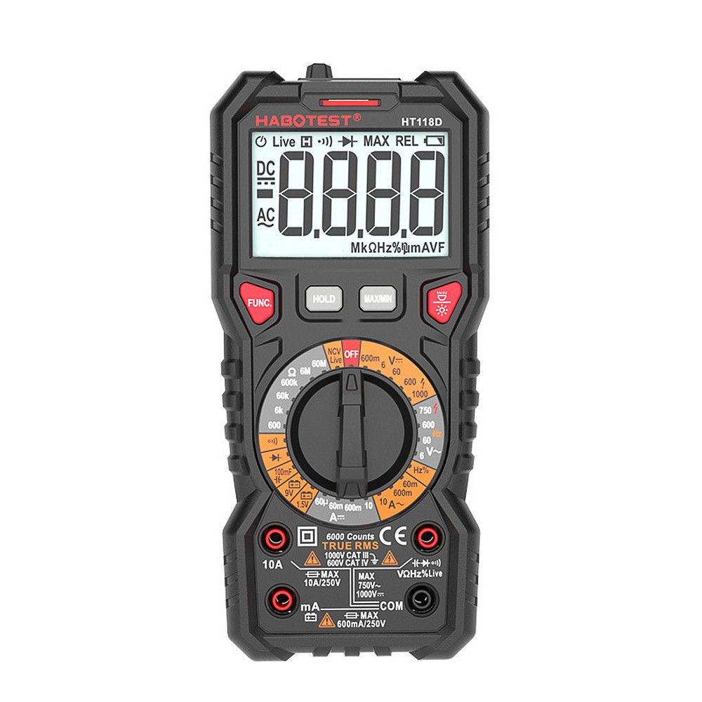 HABOTEST HT118A/HT118C/HT118D Digital Multimeter 6000 Multimeter Professional High Accuracy AC/DC RMS Multimeter