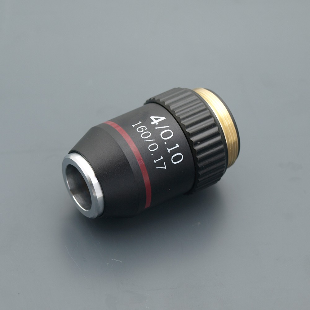 195 Black Achromatic Objective 4X 10X 20X 40X 60X 100X High Quality Microscope Objective Lens RMS 20.2mm Objective