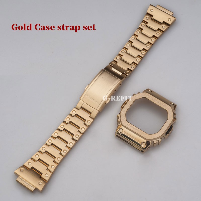 G-Refit 316 Stainless Steel DW5600 G5600E GW/DW5000 Watch Strap/Case DW5035 Silver Belt Straps and Watches Bezel with Tools