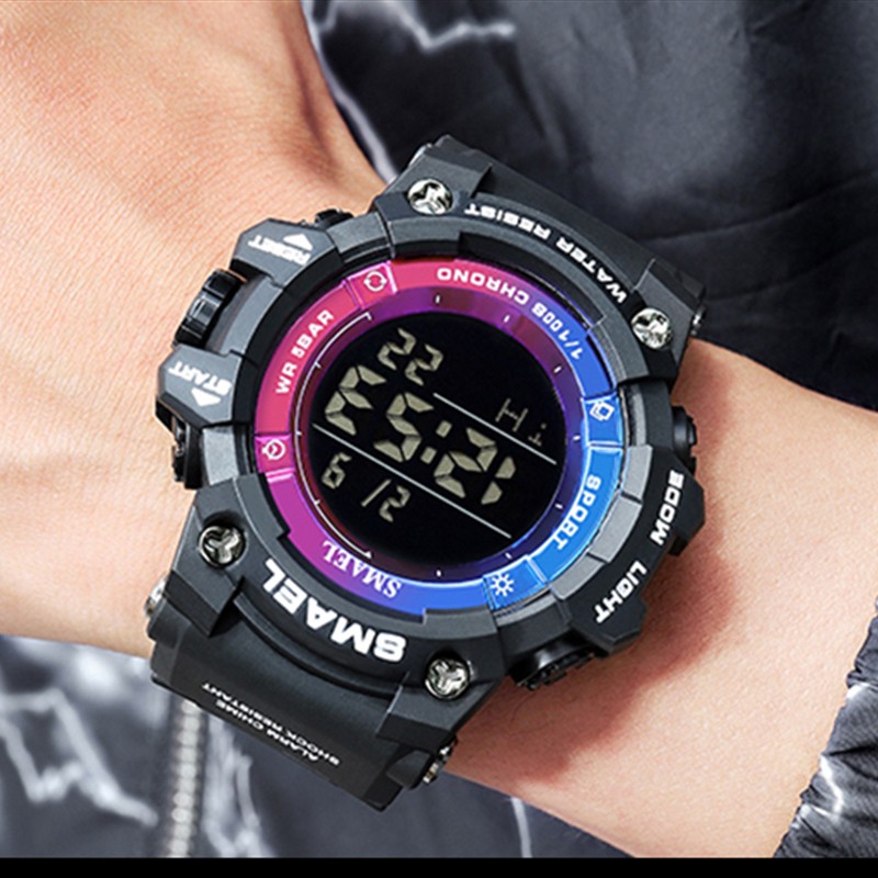 Sports Digital Watches 50M Waterproof Military SMAEL Watch Luminous Alarm Clock Led Big Dial Men's Watches 8046 Men's Wrist Watch