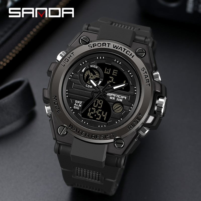 SANDA Relogio Masculino Sports Watches Men Luxury Brand Military Quartz Watch Men Waterproof S Shock Male Clock