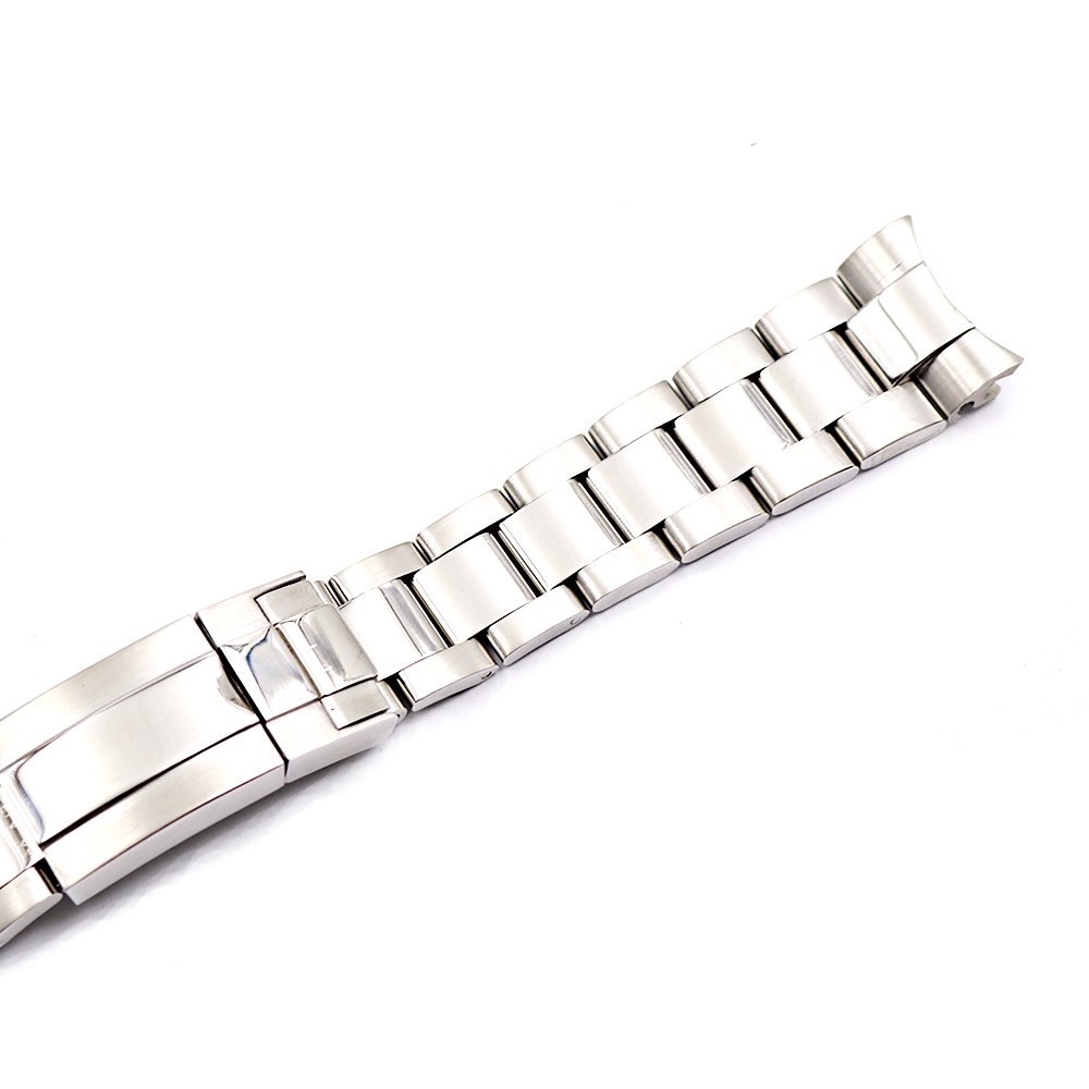 CARLYWET 20 21mm Silver Middle Polished 316L Solid Stainless Steel Watch Band Strap Belt Bracelets for GMT Submarines