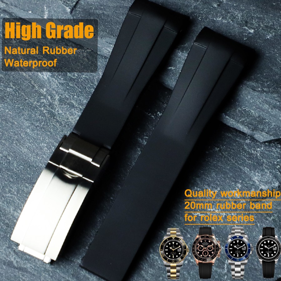 Rubber strap for Submariner 116610 GMT, 20mm, curved tip, men's watch, ghost water, Oysterflex, crown