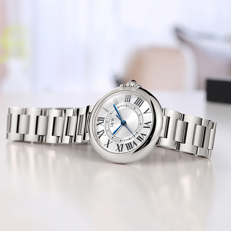 Fashion Quartz Watches Women Luxury Brand I&W New Ladies Watch Sapphire Glass Full Steel Strap Waterproof Relogio Feminino