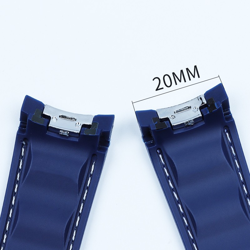 20mm Silicone Watch Rubber Band for Omega Watchband Seamaster 300 AT150 Aqua Terra Ultra Light 8900 Steel Buckle Watchband Bracelets