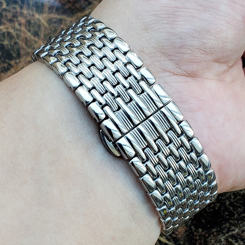 Stainless Steel Watch Band Bracelet Women Men 16mm 18mm 20mm 22mm Silver Straight End Watchband Strap Watch Accessories