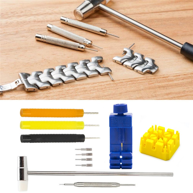 Watch Repair Tool Set Watch Strap Link Prong Strap Bracelet Chain Pin Remover Adjuster Tool Kit for Professional Watches