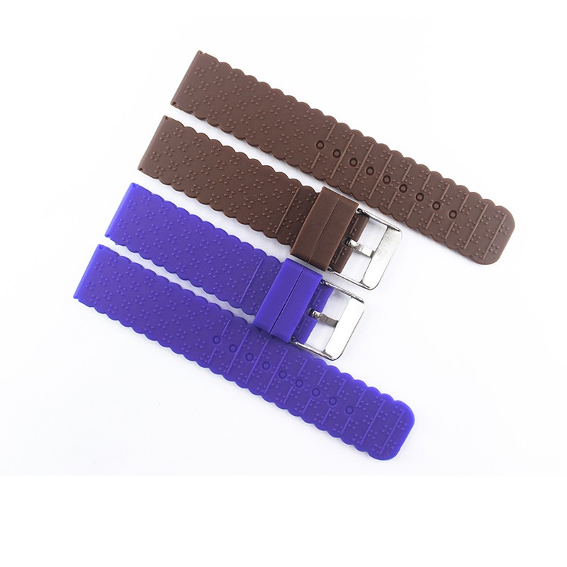 Silicone strap 20mm flat pin buckle watch accessories for kids ladies color strap