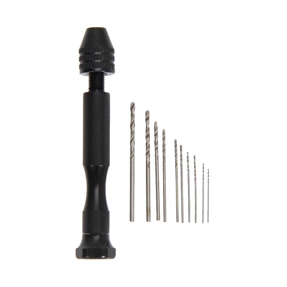 Mini Micro Aluminum Hand Drill Woodworking Drill Rotary Hand Drill Manual With Keyless Chuck HSS Twist Drill Bit Tools