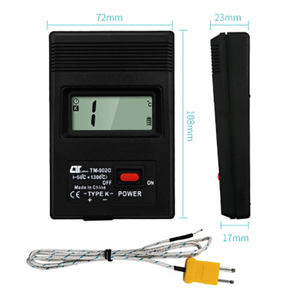 Digital Thermometer TM902C Digital Thermometer Tester Thermometer Thermometer Needle Probe 1300C for Laboratory Factory