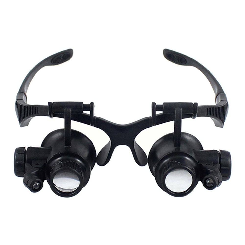 10X/15X/20X/25X Observation Magnifying Lens Headband Glasses Jeweler Watchmaker Head Wearing Glasses Magnifier Loupes with LED