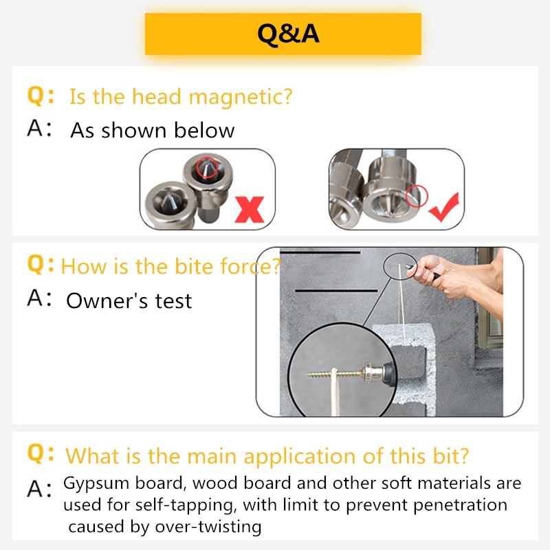 Screwdriver set magnetic positioning screwdriver bit head woodworking tools hex head shank positioning bit batchHead hand tool