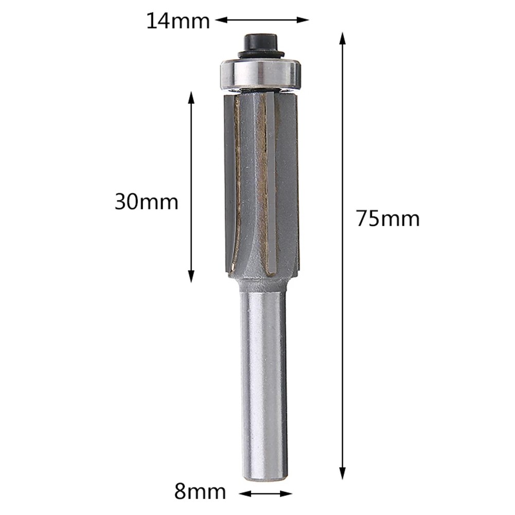 1pc 8mm Flush Trimming Pattern Router Bit Upper and Lower Bearing Bit Milling Wood Cutting Machine Woodworking Cutters Carving Bit