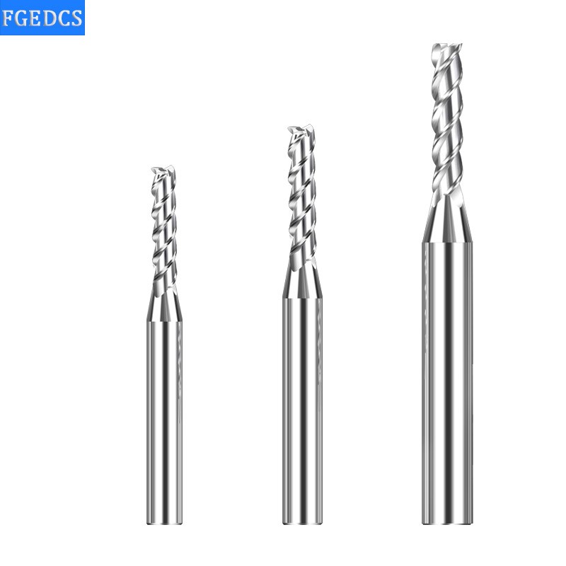 End Mill Aluminum Milling Cutter Edge Lengthened 3 Flute Metal Cutters 0.3 0.4 0.5 0.6mm 1.2 1.4 1.8mm 0.8mm Carbide Computer Tools