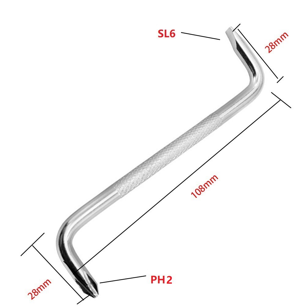 Z-Type Screwdriver L-Shaped 90-Degree Right-Angle Elbow Bend Torx Slotted With Magnetic Short Screwdriver