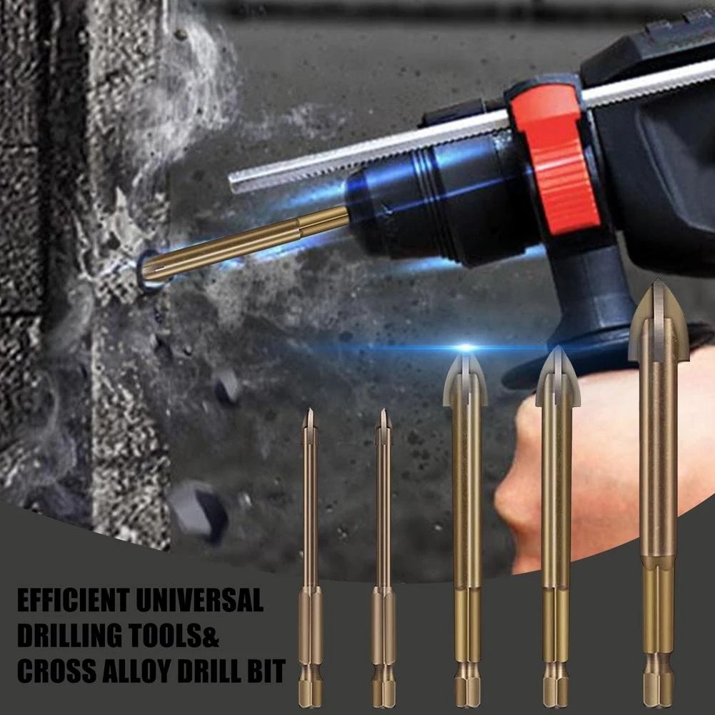 5/10pcs Efficient Universal Drill Tool High Performance Multifunctional Utility Tools Cross Alloy Drill Bit Tip For Wood