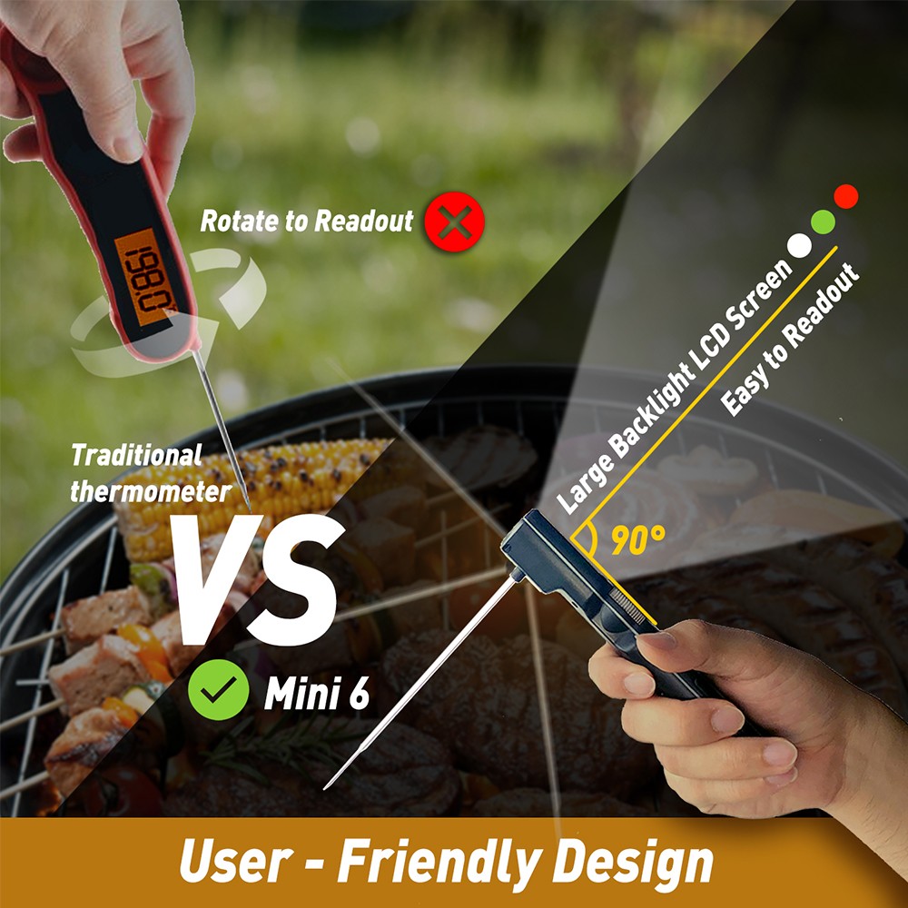 AidMax Mini6 Instant Read Waterproof Digital Electronic Kitchen Cooking BBQ Grill Meat Thermometer for Oven