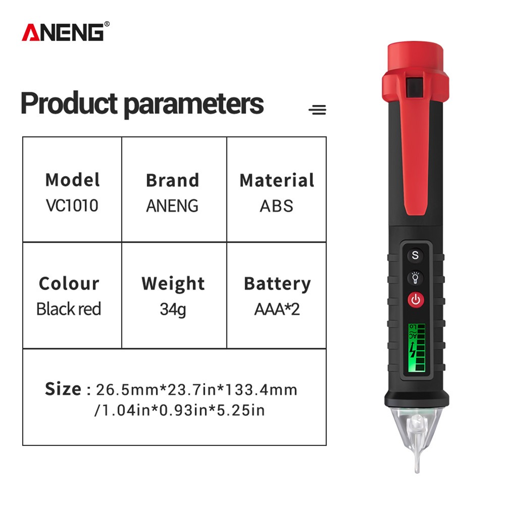 ANENG VC1010 التيار المتناوب/تيار مستمر الجهد اقلام الفحص الكهربائية عدم الاتصال صلابة قوية الكهربائية المحمولة لأدوات ANENG كهربائي