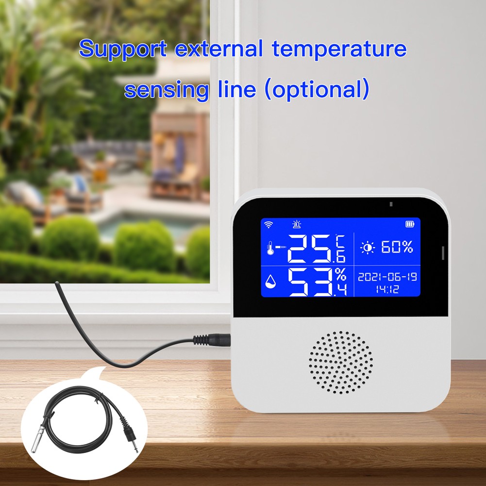 Tuya WiFi Intelligent Temperature Humidity Smart Sensor Backlit LCD Display APP Remote Monitoring ℃℉ Switching Modules