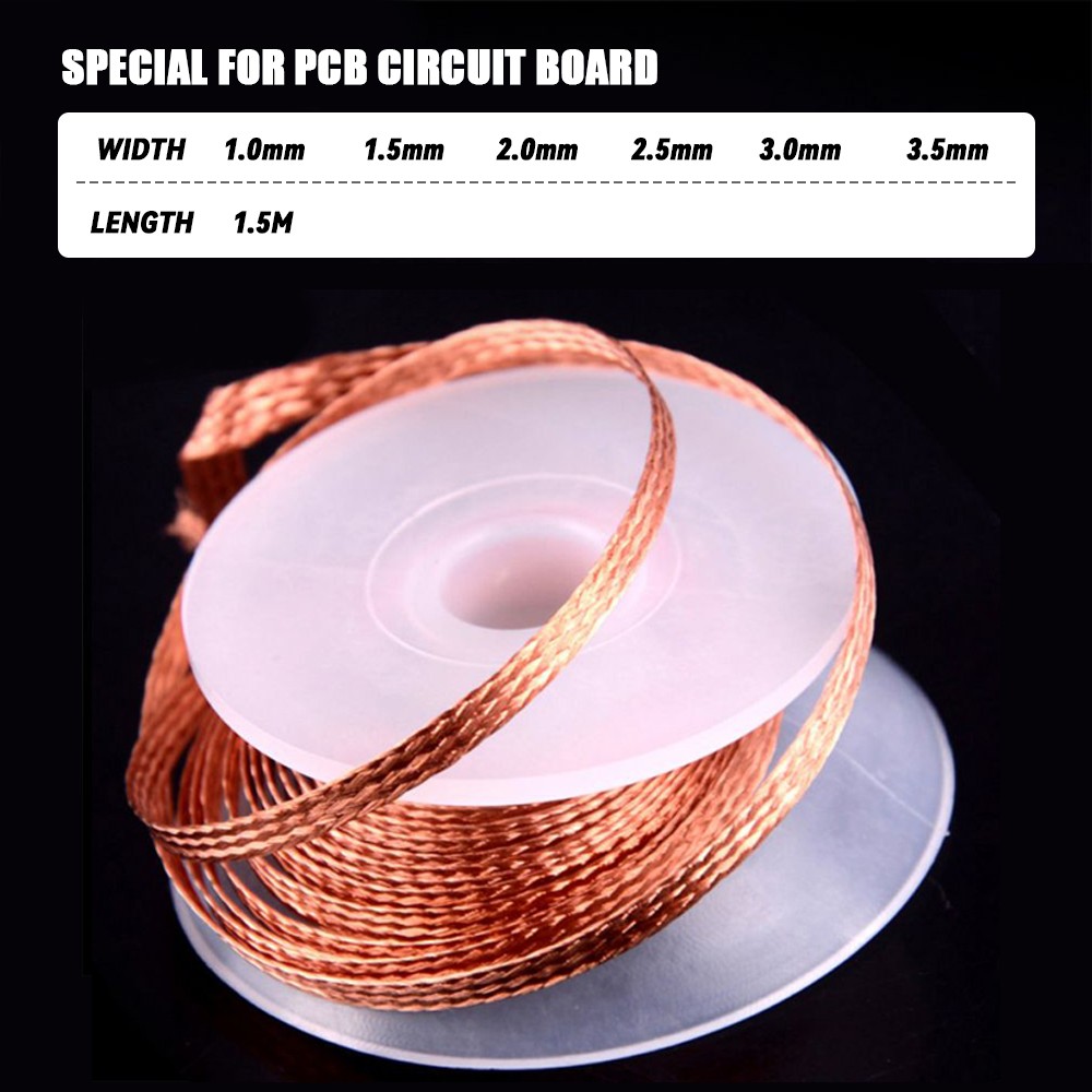 Welding Wire 1.5m Removing Solder Braid Soldering Remover Filament Wire Low Residue Tin Strip Soldering Electric Work DIY