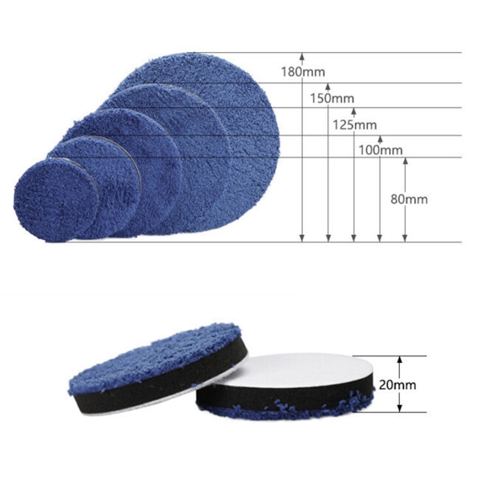 2pcs 3/4/5/6/7 inch Microfiber Polishing Waxing Buffing Pads Kit Europe Sponge Auto Polish Pad for Car Polisher