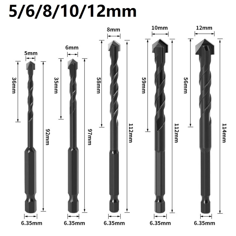 Cross Tile Drill Bits Set Twist Drill Stone Ceramic Cup Drills Metal Concrete Hole Opener For Concrete Wood Metal Drill