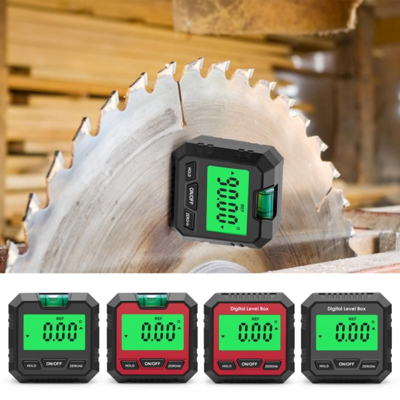 New 360 Degree Protractor Digital Magnetic Base Angle Gauge With Taillight Level Measuring Tools