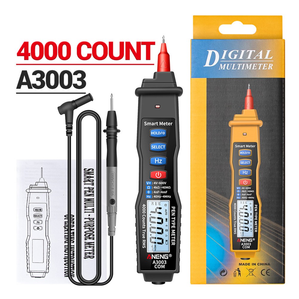 ANENG A3003 Digital Multimeter Pen Professional 4000 Counts Smart Meter With NCV AC/DC Voltage Resistance Capacitance Test