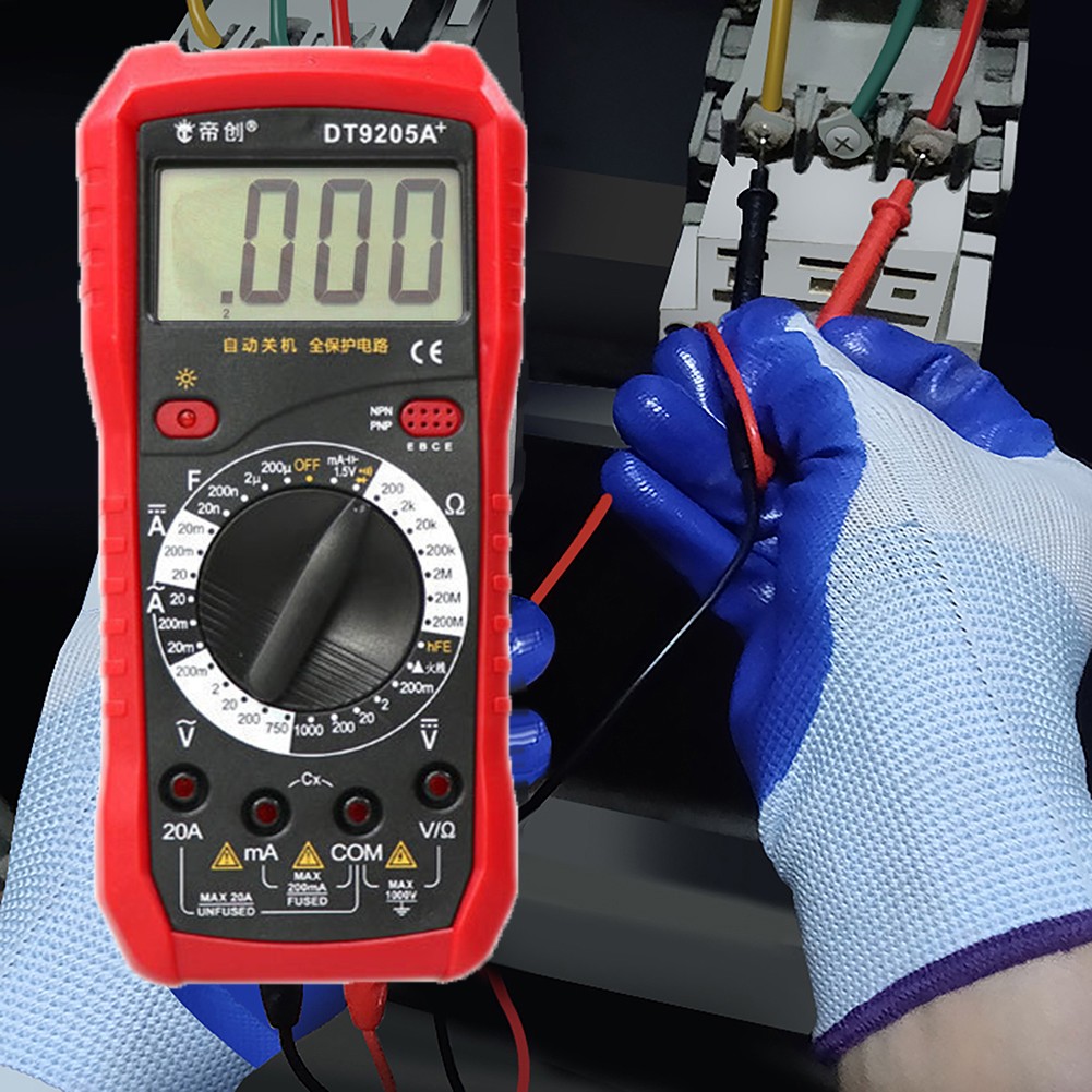 9205A Digital Multimeter Smart AC DC Voltmeter Ammeter Ohm Voltage Tester Meter Electric Power Factor Ammeter