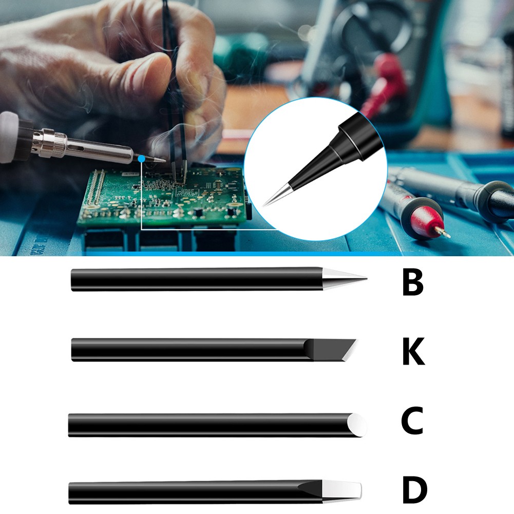 1pc Pure Copper Soldering Iron Tip Lead-Free Soldering Tips Soldering Head BGA Soldering Tools Brand Iron 0/40/60W B C D K