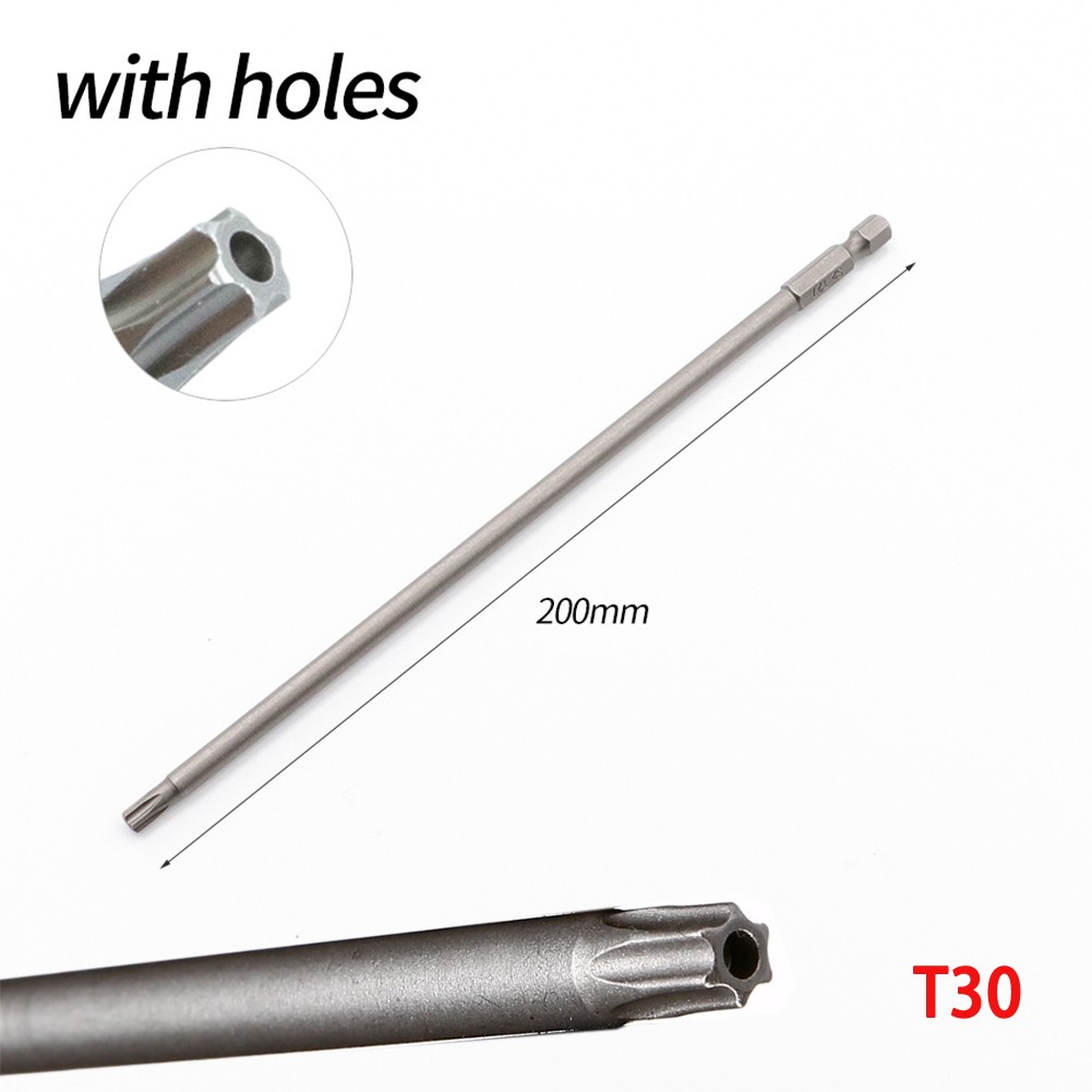 1pc 200mm long T8-T40 magnetic torx screwdriver bits set electric screwdriver head T8, T10, T15, T20, T25, T27, T30, T40