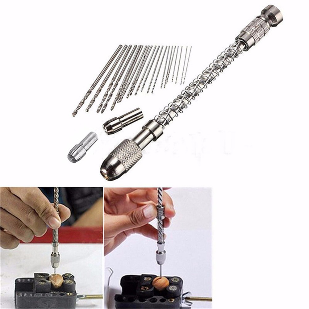 0.3mm-1.6mm Mini Hand Drill Tools Micro Twist Drill Semi-automatic Hss Drill Bits For Precision Crafts Jewelry Repair