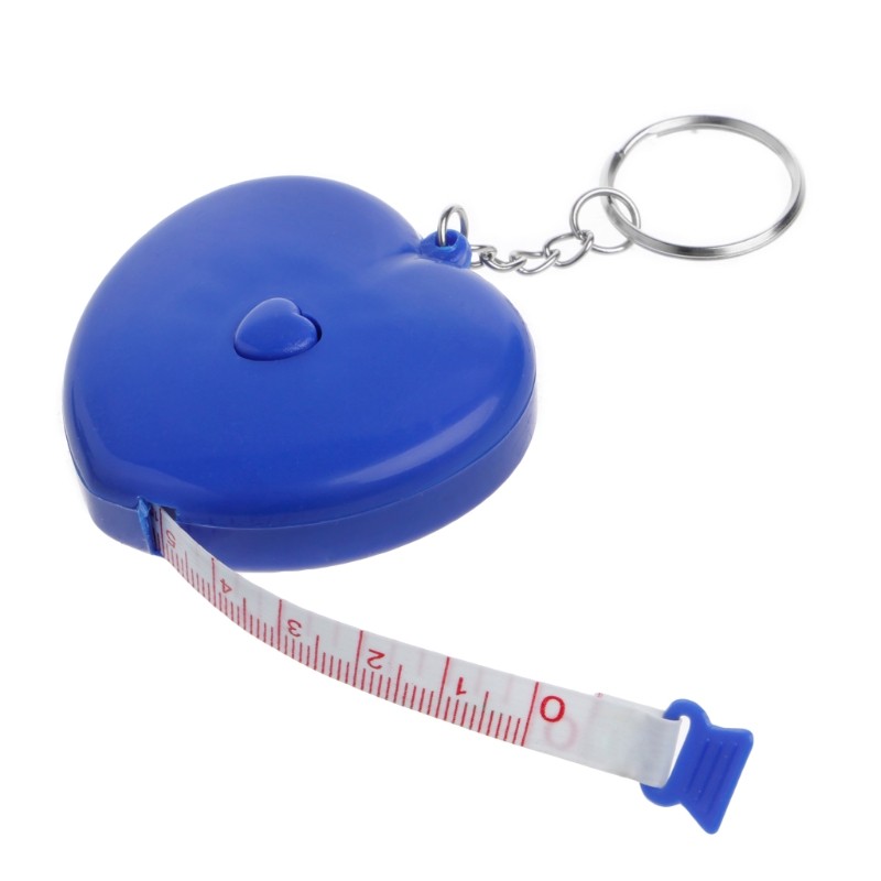 Dropshipping Portable Keychain Retractable Ruler Heart-shaped Tape Measure 1.5 Meter