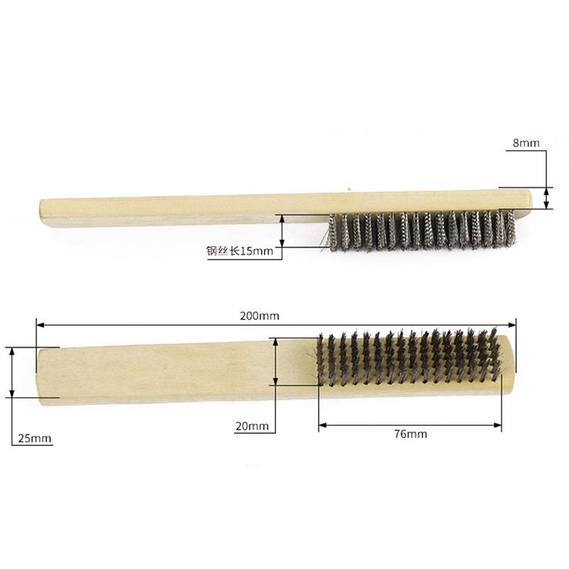 2pcs Barbecue Steel Wire Brush Cleaning Stainless Steel Wire Small Iron Brush Steel Copper Brush Derusting Steel Wire Brush