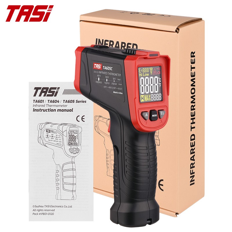 TASI TA605A/B/C Digital Infrared Thermometer Non-contact Termometro VA Color LCD Light Alarm Laser Positioning Thermometer